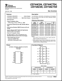 CD54ACT05F3A datasheet:  HEX INVERTERS WITH OPEN-DRAIN OUTPUTS CD54ACT05F3A