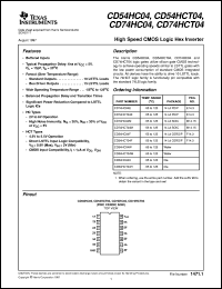 CD54HC04F3A datasheet:  HIGH SPEED CMOS LOGIC HEX INVERTER CD54HC04F3A