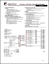 C8051F018 datasheet: 16K flash, 1.25K RAM, 10-bit ADC, 64-pin MCU C8051F018