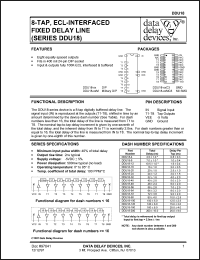 DDU18-8 datasheet: 8-TAP, ECL-interfaced fixed delay line DDU18-8