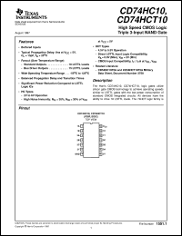 CD54HC10F3A datasheet:  HIGH SPEED CMOS LOGIC TRIPLE 3-INPUT NAND GATES CD54HC10F3A