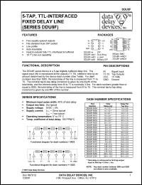 DDU8F-5175MD1 datasheet: Total delay 175 +/-8 ns, 5-TAP, TTL-interfaced fixed delay line DDU8F-5175MD1