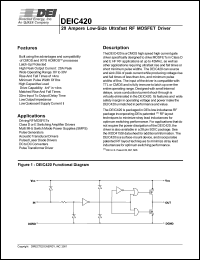 DEIC420 datasheet: 20Ampere low-side ultrafast RF MOSFET driver DEIC420