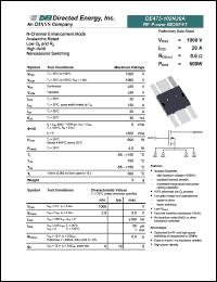 DE475-102N20A datasheet: RF power MOSFET DE475-102N20A