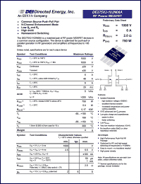 DE275X2-102N06A datasheet: RF power MOSFET DE275X2-102N06A