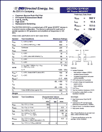 DE275X2-501N16A datasheet: RF power MOSFET DE275X2-501N16A