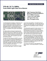 FPS-4N datasheet: DC to 28 MHz Pulse width agile gate drive module FPS-4N