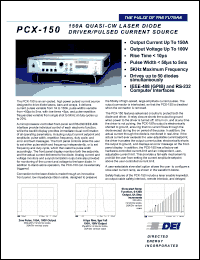 PCX-150 datasheet: 150A quasi-CW laser diode driveripulsed current source PCX-150
