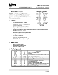 EM84100E datasheet: Cordless mouse encoder EM84100E