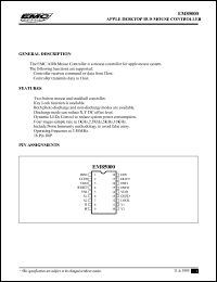 EM85000 datasheet: Apple desktop bus mouse controller EM85000