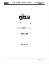 EPG6400 datasheet: ELAN RISC II series MCU is 8 bit uc based data processor IC EPG6400