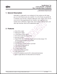 EM55200U datasheet: Tiny controller-based speech synthesizer EM55200U