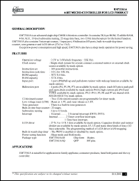 EM73361AAQ datasheet: 4-bit micro-controller for LCD product EM73361AAQ