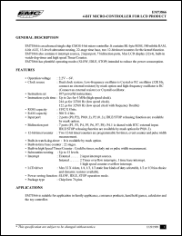 EM73866 datasheet: 4-bit micro-controller for LCD product EM73866