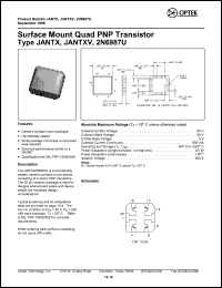 2N6987U datasheet: Surface mount quad PNP transistor 2N6987U