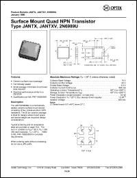 2N6989U datasheet: Surface mount quad NPN transistor 2N6989U