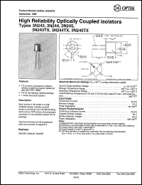 3N245 datasheet: High reliability optically coupled isolator 3N245