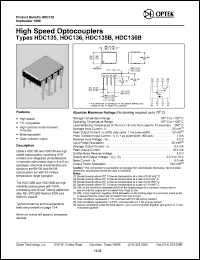 HDC136B datasheet: High speed optocoupler HDC136B