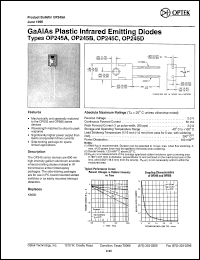 OP245C datasheet: GaAs plastic infrared emitting diode OP245C