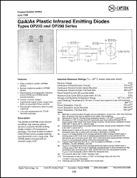 OP298C datasheet: GaAs plastic infrared emitting diode OP298C