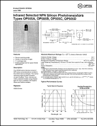OP505A datasheet: Infrared selected NPN silicon phototransistor OP505A