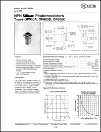 OP600B datasheet:  NPN  silicon phototransistor OP600B