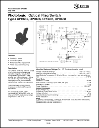 OPB687 datasheet: Photologic optical flag switch OPB687