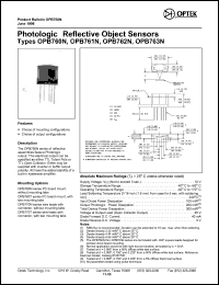 OPB770N datasheet: Photologic reflective object sensor OPB770N