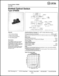 OPB806 datasheet: Slotted optical switch OPB806