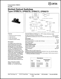 OPB827B datasheet: Slotted optical switch OPB827B