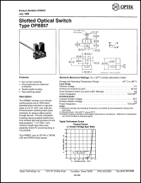 OPB857 datasheet: Slotted optical switch OPB857