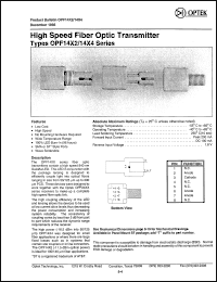 OPF1404 datasheet: High speed fiber optic transmitter OPF1404