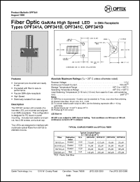 OPF341C datasheet: Fiber optic GaAlAs high speed LED OPF341C