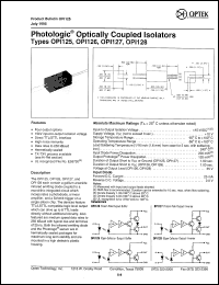 OPI125 datasheet: Photologic optically coupled isolator OPI125