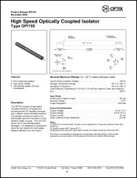 OPI155 datasheet: High speed optically coupled isolator OPI155