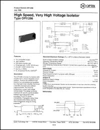 OPI1266 datasheet: High speed, very high voltage isolator OPI1266