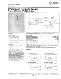 OPL820 datasheet: Photologic hermetic sensor OPL820