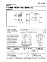 OPR5500 datasheet: Surface mount phototransistor OPR5500