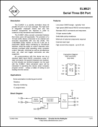 ELM621P datasheet: Serial three bit port. ELM621P