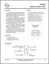 ELM380P datasheet: Battery charger timer. ELM380P