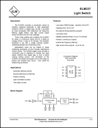 ELM337SM datasheet: Light switch. ELM337SM