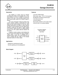 ELM334SM datasheet: Garage doorman ELM334SM