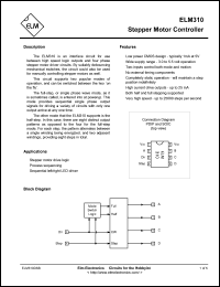 ELM310P datasheet: Stepper motor controller ELM310P