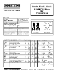 LS350 datasheet: Monolithic dual PNP transistor LS350