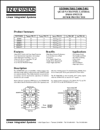 SD5000N datasheet: Quad N-channel lateral DMOS switch zener protected SD5000N