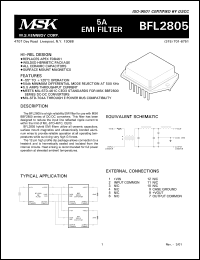 BFL2805 datasheet: 5A EMI filter BFL2805