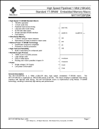 M1T1HT25PZ64 datasheet: High speed pipelined 1-Mbit (16Kx64) standard 1T-SRAM memory macro M1T1HT25PZ64