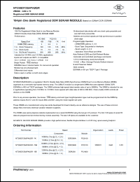 NT256D72S4PA0GR-8B datasheet: 256Mb: 32Mx72 DDR SDRAM module based on 32Mx4 DDR SDRAM NT256D72S4PA0GR-8B