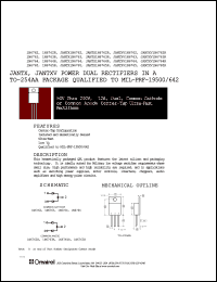 JANTX1N6763 datasheet: 12A center-tap ultra-fast rectifier JANTX1N6763