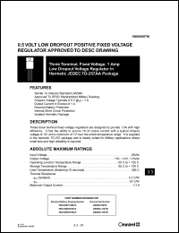 OM2940STM datasheet: Three terminal, fixed voltage, 1Amp low dropout voltage regulator OM2940STM